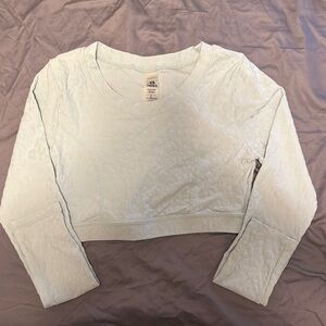 Mono B Mint Green Long Sleeve Fitted Crop Top